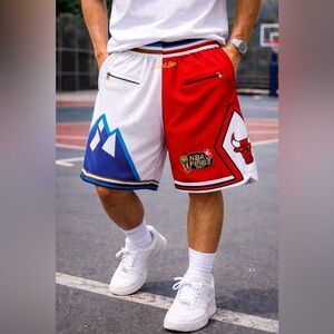 Just Don 1997 NBA Finals Split Shorts Bulls Jazz Made in USA XL [000319]